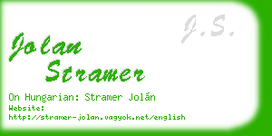 jolan stramer business card